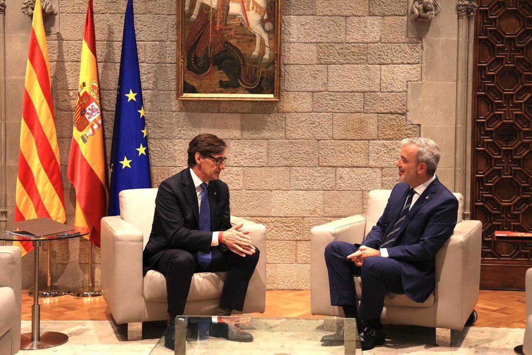 Salvador Illa y Jaume Collboni se reunen en el Palau de la Generalitat - Foto president.cat