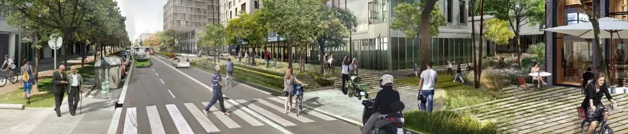 Imagen virtual del nuevo frente urbano en el lado oeste de la calle Esteve Terrades