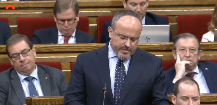 Alejandro Fernández en la sesión de hoy en el Parlament